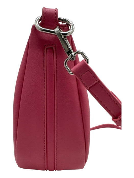 Melie Bianco Hot pink Polyurethane Zip Close Carabiner clip Clutch Feet Bag Hot pink / Mini