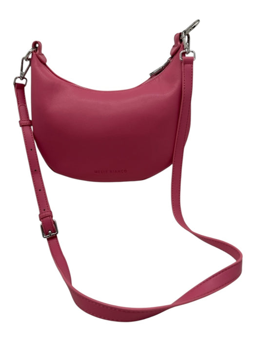 Melie Bianco Hot pink Polyurethane Zip Close Carabiner clip Clutch Feet Bag Hot pink / Mini