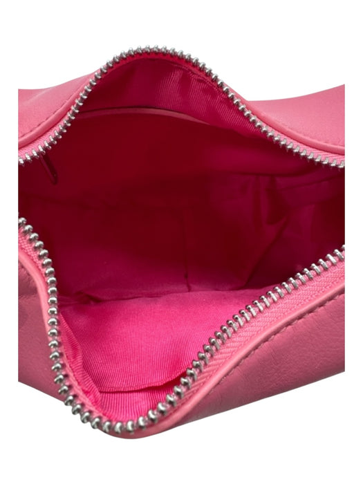 Melie Bianco Hot pink Polyurethane Zip Close Carabiner clip Clutch Feet Bag Hot pink / Mini