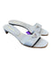 Prada Shoe Size 37.5 Light Blue Leather open toe Logo Detail Kitten Heel Heels Light Blue / 37.5