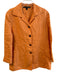 Linda Allard Ellen Tracy Size 12 Orange Linen Long Sleeve Collar Jacket Orange / 12