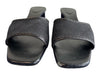 Gucci Shoe Size 7.5 Black Leather & Canvas open toe Square Toe Shoes Black / 7.5