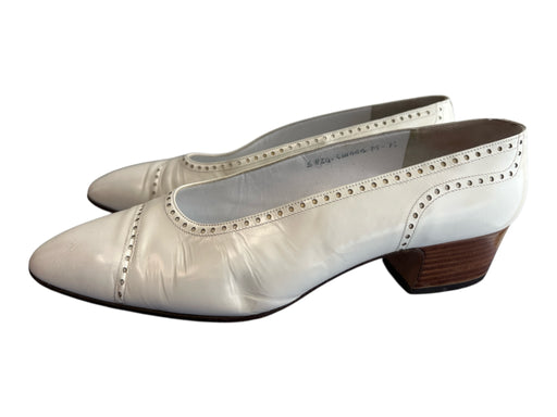 Sylvia Fiorentina Shoe Size 7.5 Off White Leather Closed toe Almond Toe Shoes Off White / 7.5