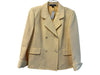 Ellen Tracy Size 14 Yellow Cotton Blend Textured Stripes Double Breasted Jacket Yellow / 14