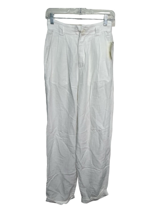 Ronny Kobo Size Small White Rayon Blend High Rise Cuff Ankle pocket Pants White / Small