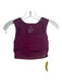 Le Ore Size XS Maroon Polyester Blend Sleeveless Square Neck Mesh Detail Top Maroon / XS