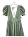 Selkie Size XS Sage green Cotton Short Puff Sleeve Eyelet Tiered Maxi Dress Sage green / XS