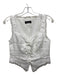 Kourt Size 0 White Linen Sleeveless Lace Trim Bow Detail Corset Top White / 0