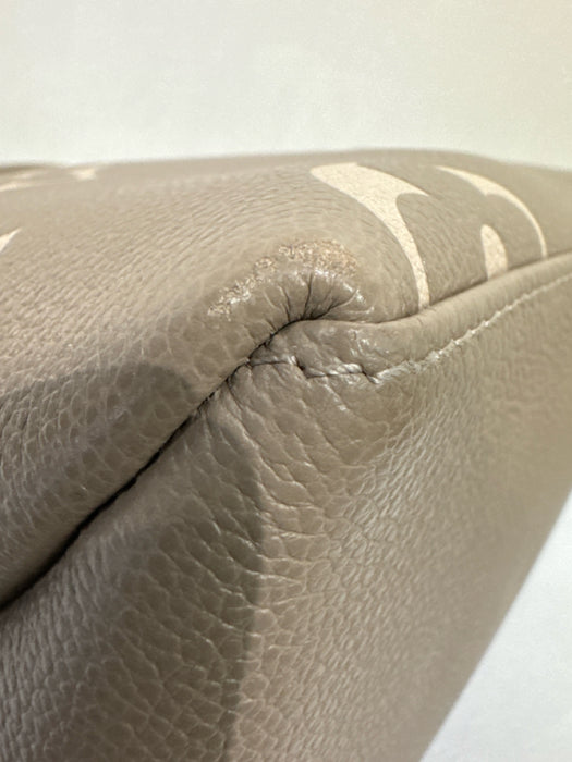 Louis Vuitton Beige & Taupe Leather Monogram Top Handles Embossed Bag