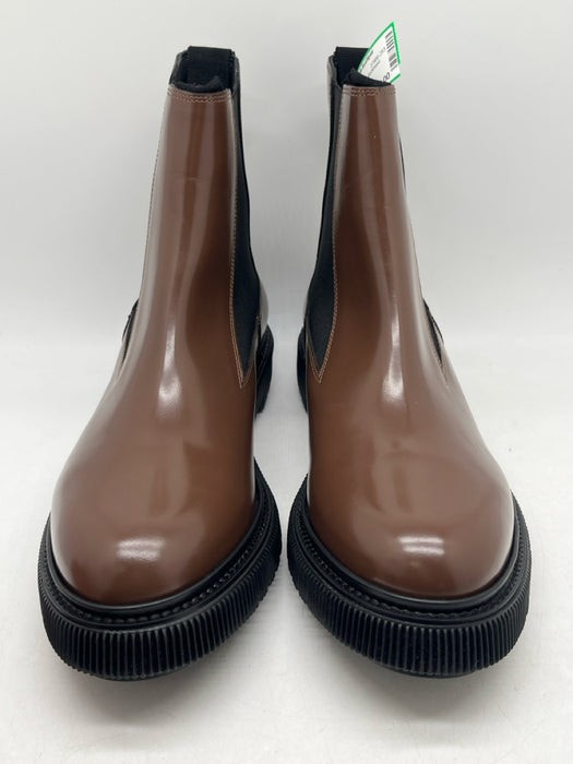 Adieu Shoe Size 46 Brown Leather Solid Men's Shoes