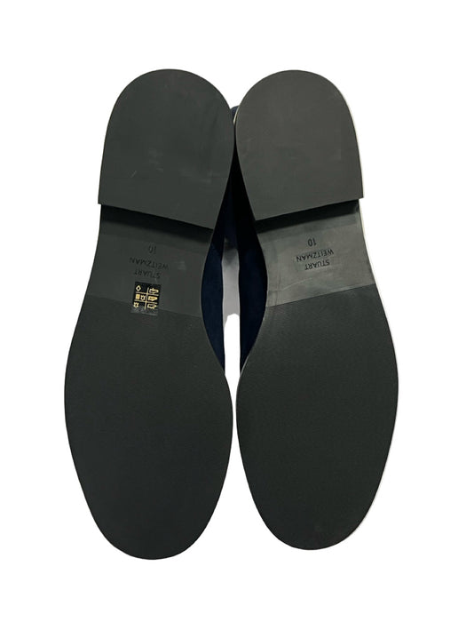 Stuart Weitzman Shoe Size 10 Navy Blue Suede Over the Knee Flat Heel Boots