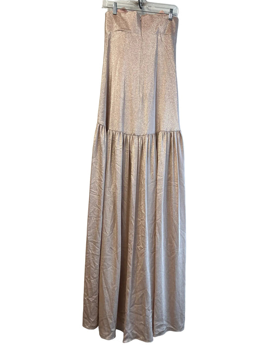 Caroline Constas Size S Rose Gold Silk Blend Sweetheart Neckline Knot Gown