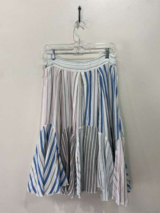 JW Anderson Size 6 White & Multi Cotton Striped Skirt