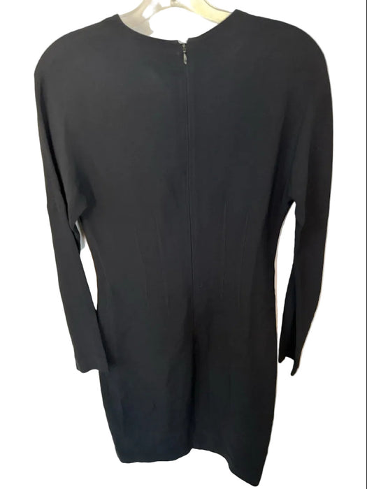 Prada Size 40 Black Long Sleeve Back Zip Dress
