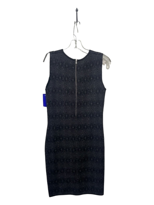 D. Exterior Size S Black & Gray Sleeveless Glitter All Over Print Back Zip Dress Black & Gray / S