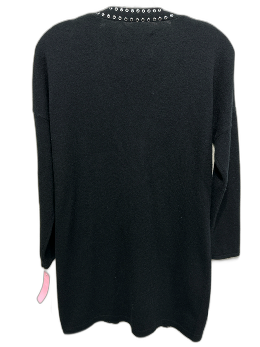 Max & Moi Size S / 36 Black Cashmere Studded Trim Pockets Open Front Cardigan Black / S / 36