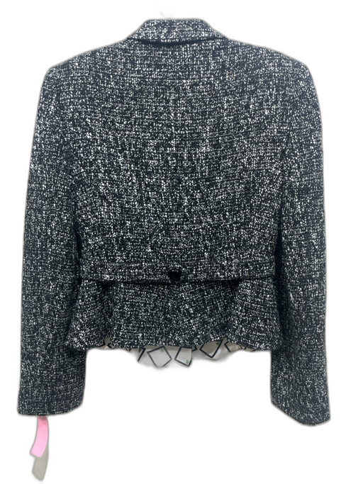 Armani Collezioni Size 2 Black & White Acrylic & Wool Tweed Peplum Jacket Black & White / 2