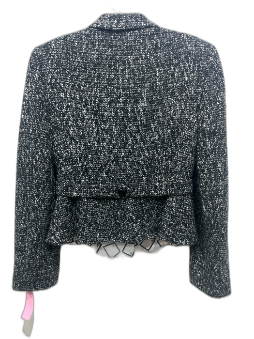 Armani Collezioni Size 2 Black & White Acrylic & Wool Tweed Peplum Jacket Black & White / 2