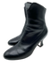 Varda Shoe Size 38.5 Black Leather Almond Toe Side Zip Victorian Boots Black / 38.5