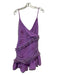 NBD Size S Purple Nylon Glitter Ruffles Mini Dress Purple / S