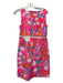 Lilly Pulitzer Size 4 Hot Pink & Blue Cotton Textured Flowers Dress Hot Pink & Blue / 4