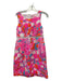 Lilly Pulitzer Size 4 Hot Pink & Blue Cotton Textured Flowers Dress Hot Pink & Blue / 4