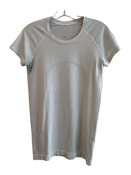 Lululemon Size 6 White Gray No Fabric Tag Short Sleeve solid color Athletic Top White Gray / 6