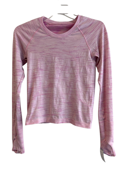Lululemon Size 8 Pink & Yellow No Fabric Tag Long Sleeve Striped Round Neck Top Pink & Yellow / 8