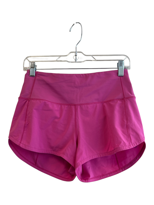 Lululemon Size 4 Pink No Fabric Tag Elastic Waist solid color Back Pocket Shorts Pink / 4