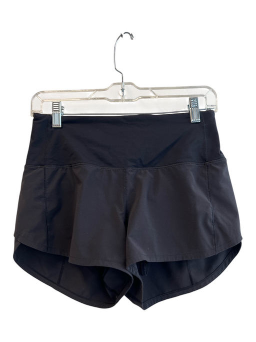 Lululemon Size 4 Black No Fabric Tag Elastic Waist solid color Lined Shorts Black / 4