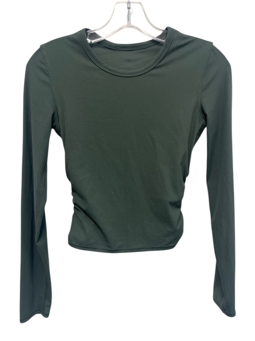 Lululemon Size S Dark Green Nylon Blend Ribbed Round Neck Back Cut Out Top Dark Green / S