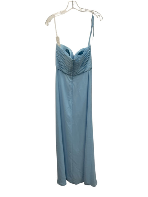 Kanali K Size 4 Sky Blue Polyester Pleated Bust Removable Strap Maxi Gown Sky Blue / 4