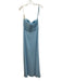 Kanali K Size 4 Sky Blue Polyester Pleated Bust Removable Strap Maxi Gown Sky Blue / 4