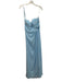 Kanali K Size 4 Sky Blue Polyester Pleated Bust Removable Strap Maxi Gown Sky Blue / 4