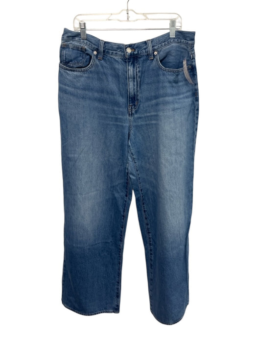 Madewell Size 32 Mid Wash Cotton Denim Button & Zip Wide Leg Five Pocket Jeans Mid Wash / 32
