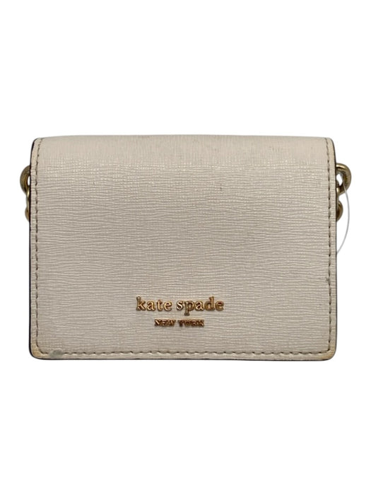 Kate Spade Off White Saffiano Leather Flap Jeweled Straps Clutch Bag Off White / XS