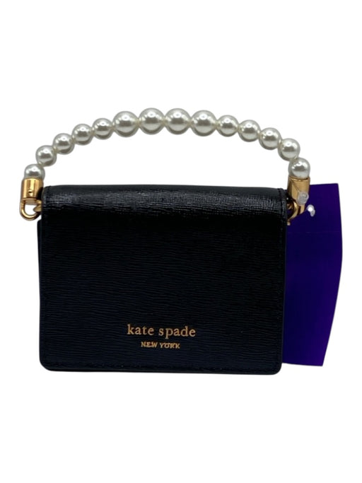 Kate Spade Black & Pearl Patent Saffiano Leather Flap Crossbody Chain Clutch Bag Black & Pearl / XS