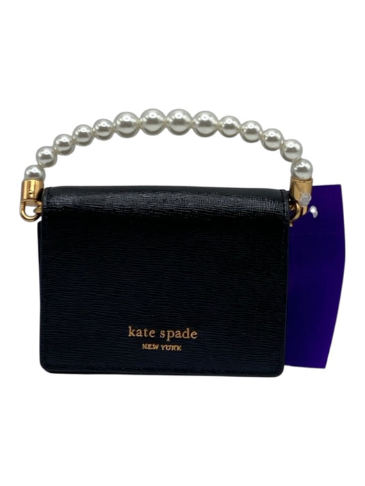 Kate Spade Black & Pearl Patent Saffiano Leather Flap Crossbody Chain Clutch Bag Black & Pearl / XS