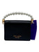 Kate Spade Black & Pearl Patent Saffiano Leather Flap Crossbody Chain Clutch Bag Black & Pearl / XS