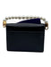 Kate Spade Black & Pearl Patent Saffiano Leather Flap Crossbody Chain Clutch Bag Black & Pearl / XS