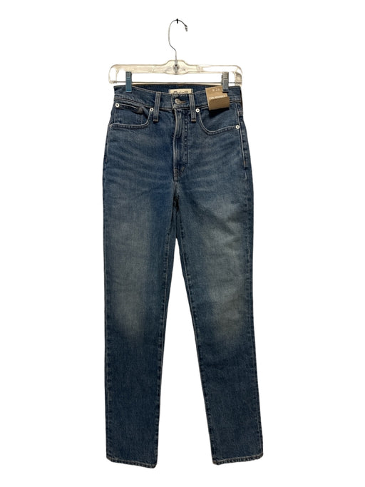 Madewell Size 24 Medium Wash Cotton Denim High Waist Straight Jeans Medium Wash / 24