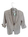 Renuar Size L Tan & White Cotton Blend 1 Button Striped Blazer Tan & White / L