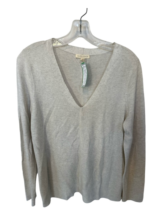 Eileen Fisher Size L Light Gray Organic Cotton Blend Long Sleeve Knit Sweater Light Gray / L