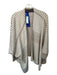 Kit Ace Size One Size Gray & White Silk & Cashmere Open Front Striped Sweater Gray & White / One Size