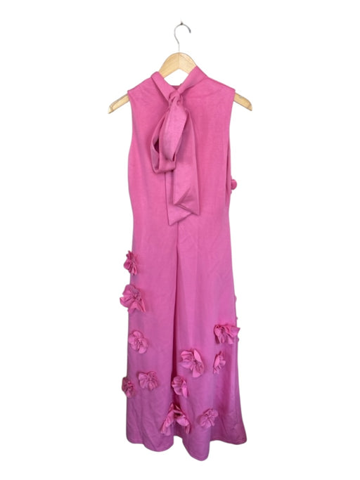 Size S Pink Sleeveless Flower Application Maxi Dress Pink / S