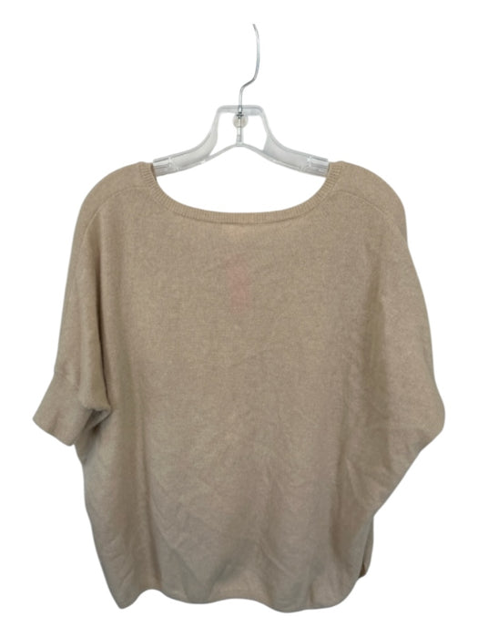 Minnie Rose Size XS/S Tan Cashmere Short Sleeve V Neck Oversized Sweater Tan / XS/S