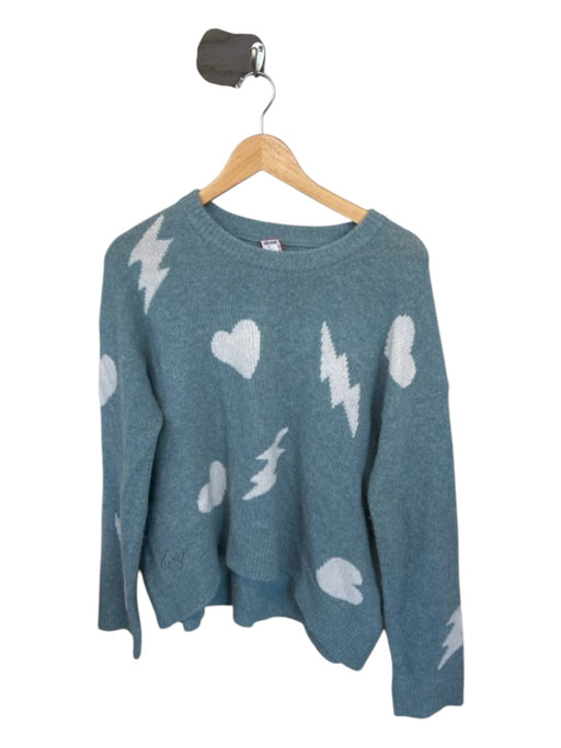 Zadig & Voltaire Size XS Blue & Cream Cashmere Long Sleeve stars Hearts Sweater Blue & Cream / XS