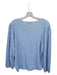 White + Warren Size S Baby Blue COTTON & LINEN Long Balloon Sleeve V Neck Top Baby Blue / S