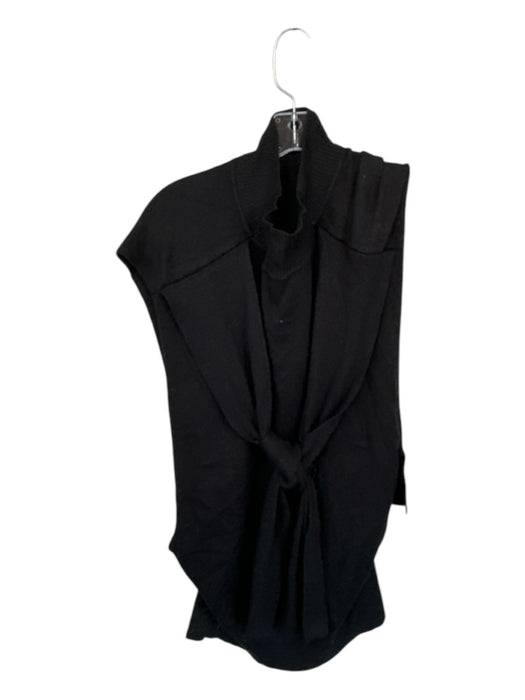 Renuar Size M/L Black Viscose Blend Open Sides Turtleneck Vest Black / M/L