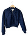 Tibi Size M Navy Velvet Quilted Full ZIp Bomber Jacket Navy / M